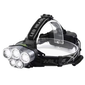 Rechargeable Headlamp 20000 Lumen LED Headlight 6 Modes Headlamp Flashlight For Camping Cycling Hiking Hunting Emergency (Option: Black)